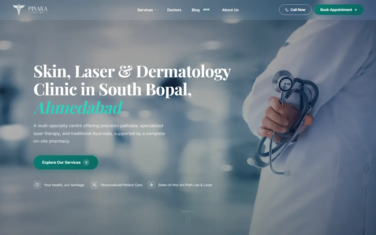 The Pinaka Care Clinic homepage